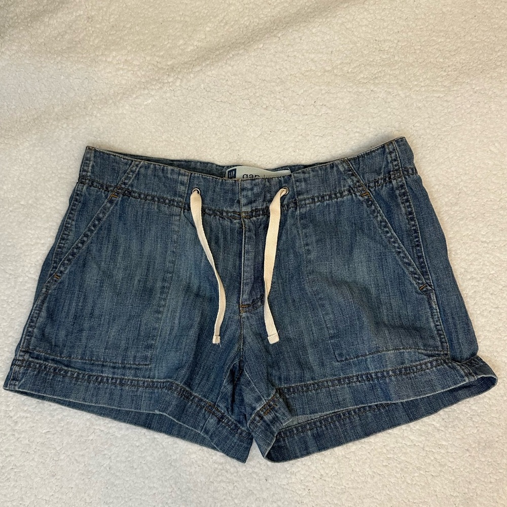 GAP Denim Blue Jean Shorts with Drawstring